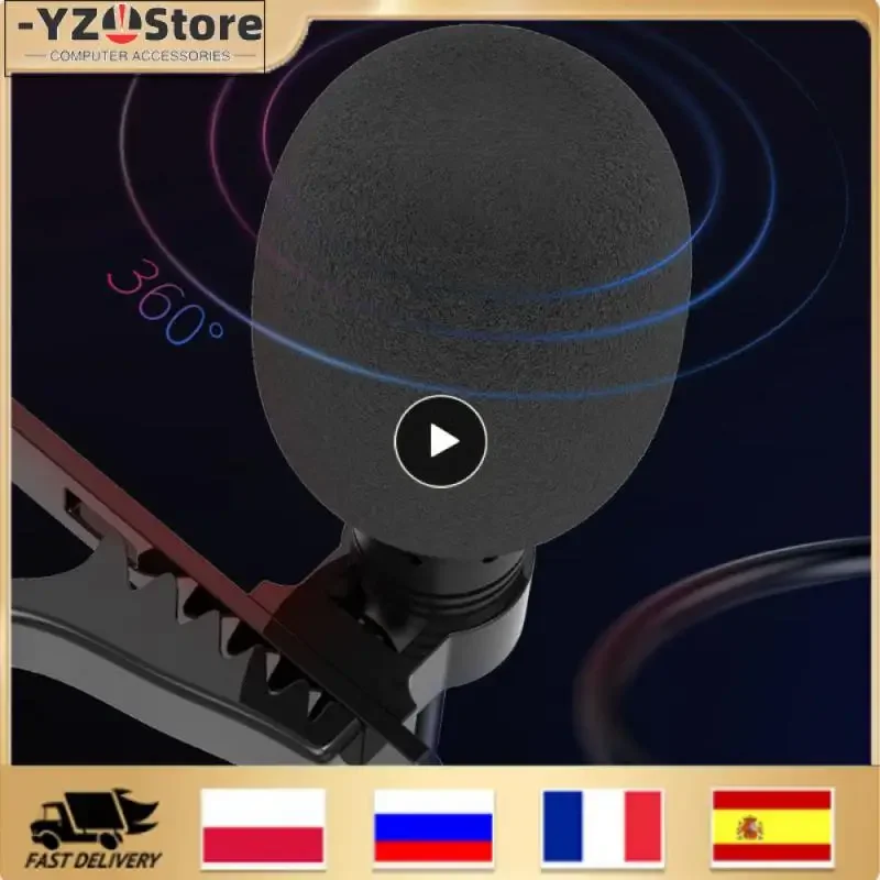 Lavalier التلبيب ميكروفون هيئة التصنيع العسكري عروة للهاتف أندرويد المحمول الخليوي الكمبيوتر السلكية صغيرة التعادل USB مايكرو صغير ميكروفون سيارة صغيرة مايك