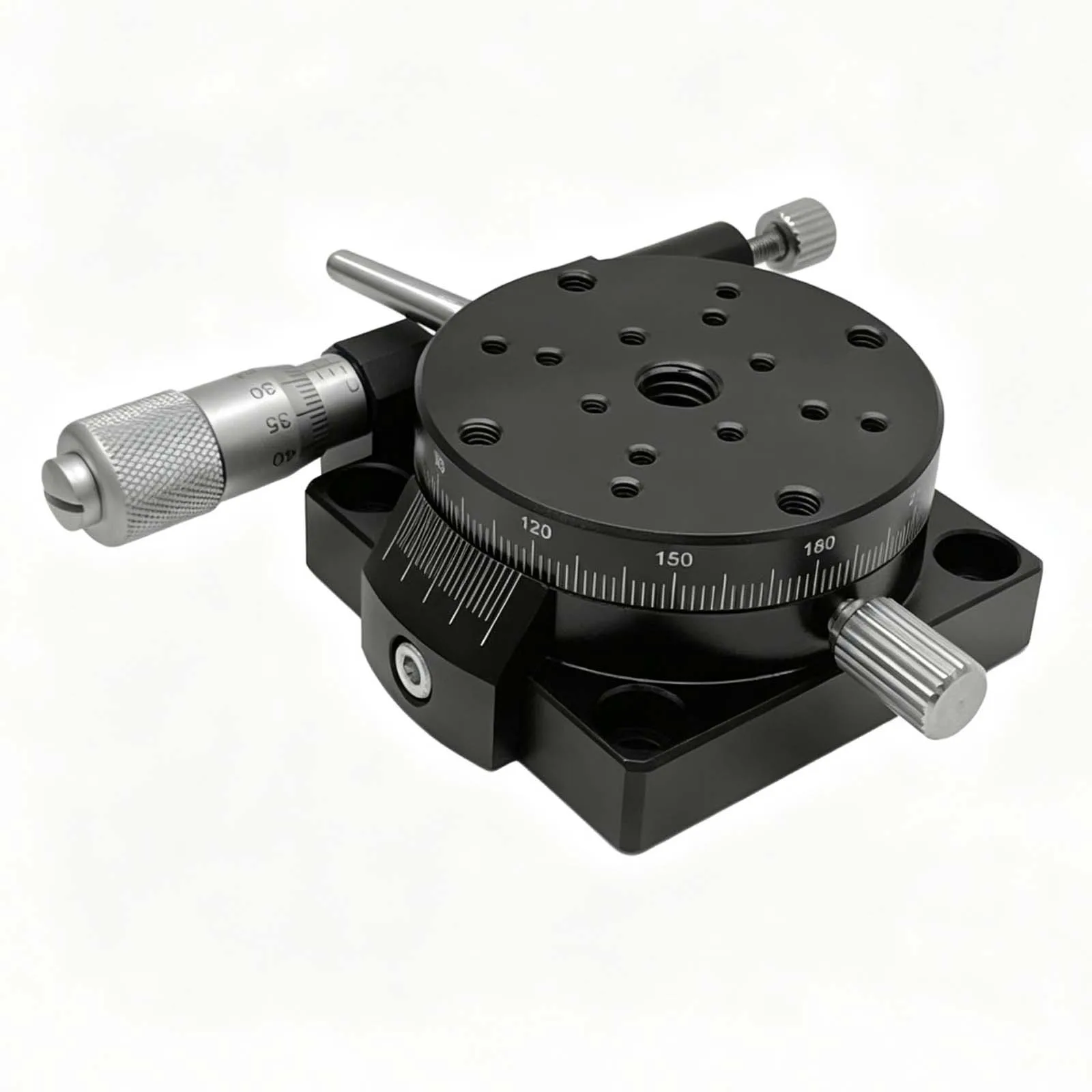 φ40/60/80mm R-Axis Rotation Stage, Manual Rotary Indexing Platform with Micrometer Fine Adjustment