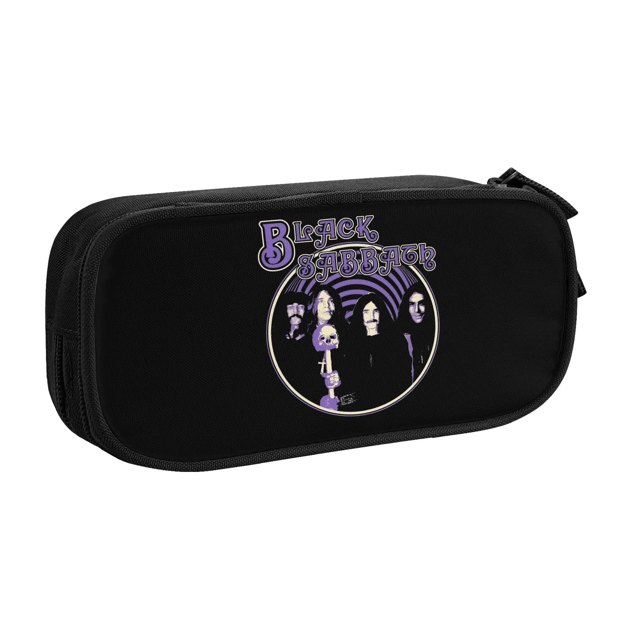 Korean English Heavy Metal Band Black Sabbath  Pencil Case for Boys Girls  Large Capacity Pen Box Bag School Supplies