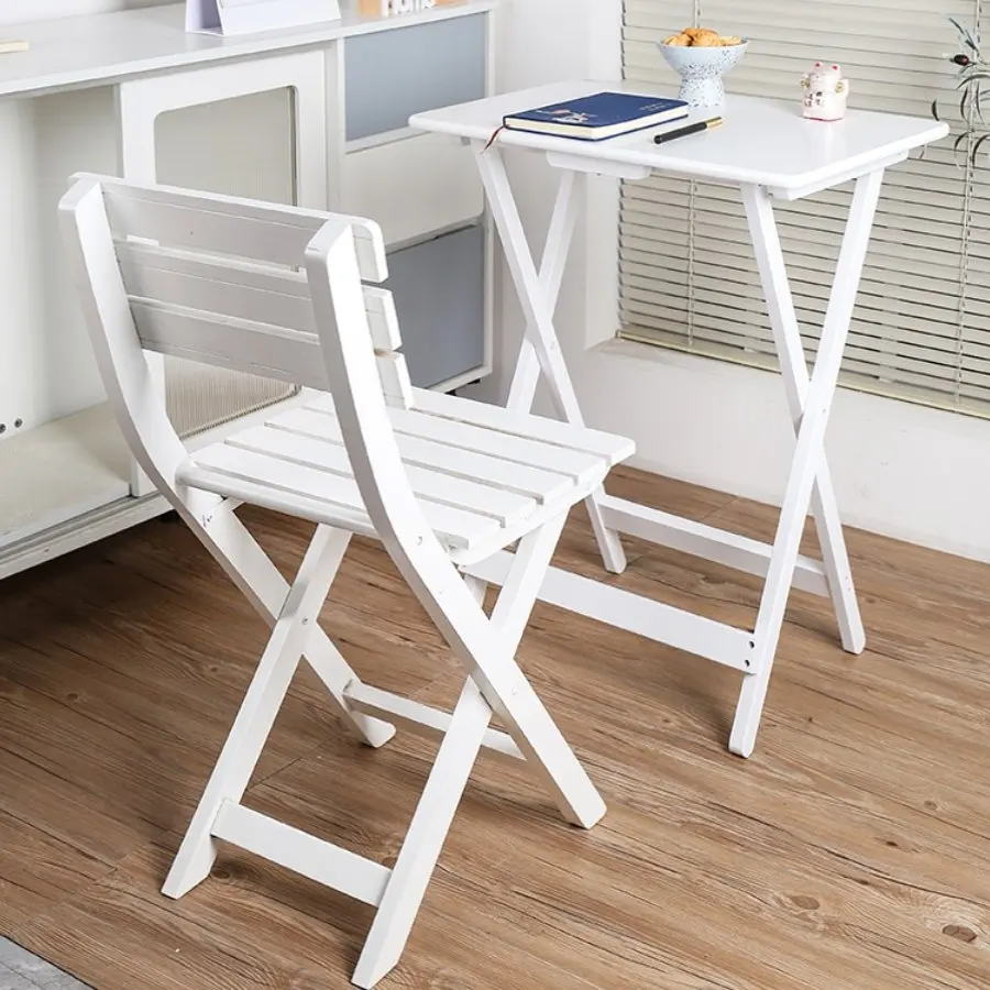 Foldable table, solid wood dining table, portable small apartment, home rental, outdoor small simple desk, balcony
