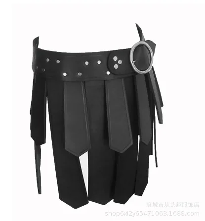 Medievale Viking Warrior PU Leather Waist grembiule Drama Performance Cosplay Party puntelli