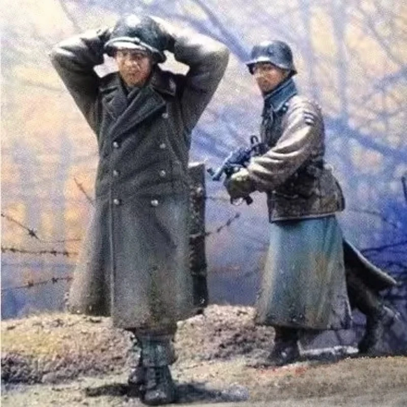 

Масштаб 1/35, литая под давлением фигурка из смолы, комплект модели, боевое поле, солдат и заключенный во Второй мировой войны, фигурки 2, в разобранном виде, неокрашенные