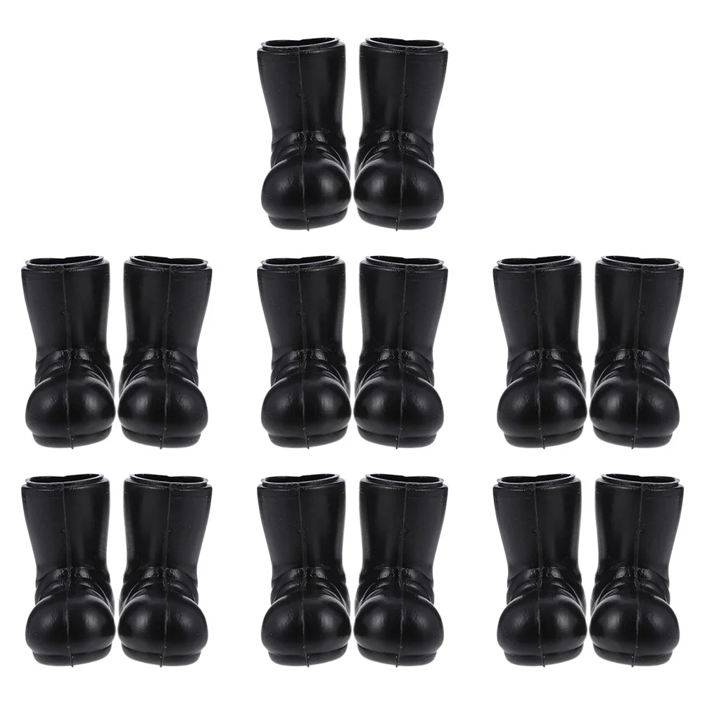 7 pares de botas de natal mini sapatos de papai noel modelo acessórios para casa de bonecas ornamentos em miniatura coisas brinquedo de plástico dolly noel