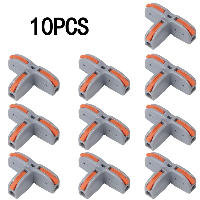5 PCS/10 pcs T3 Snelkoppeling T-Clip Drieweg En Vierweg Splitter T-Clip Kabel tak Quick Connector Terminals