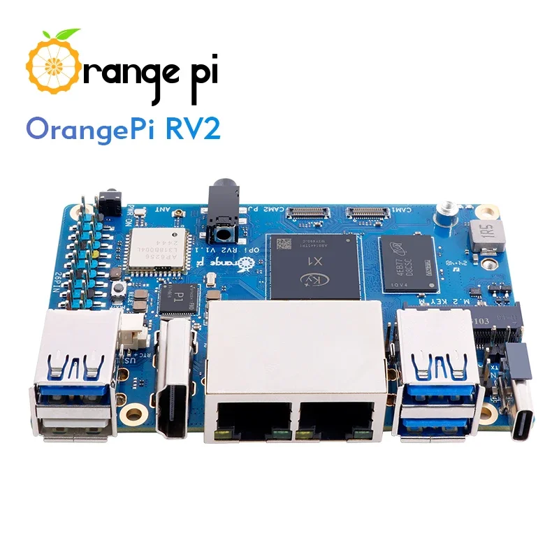 Orange Pi RV2 4GB RAM Single Board DDR4 8-Core RISC-V 2TOPS AI CPU M2 PCIE SSD WiFi BT5.0 BLE Mini PC Support Ubuntu OS