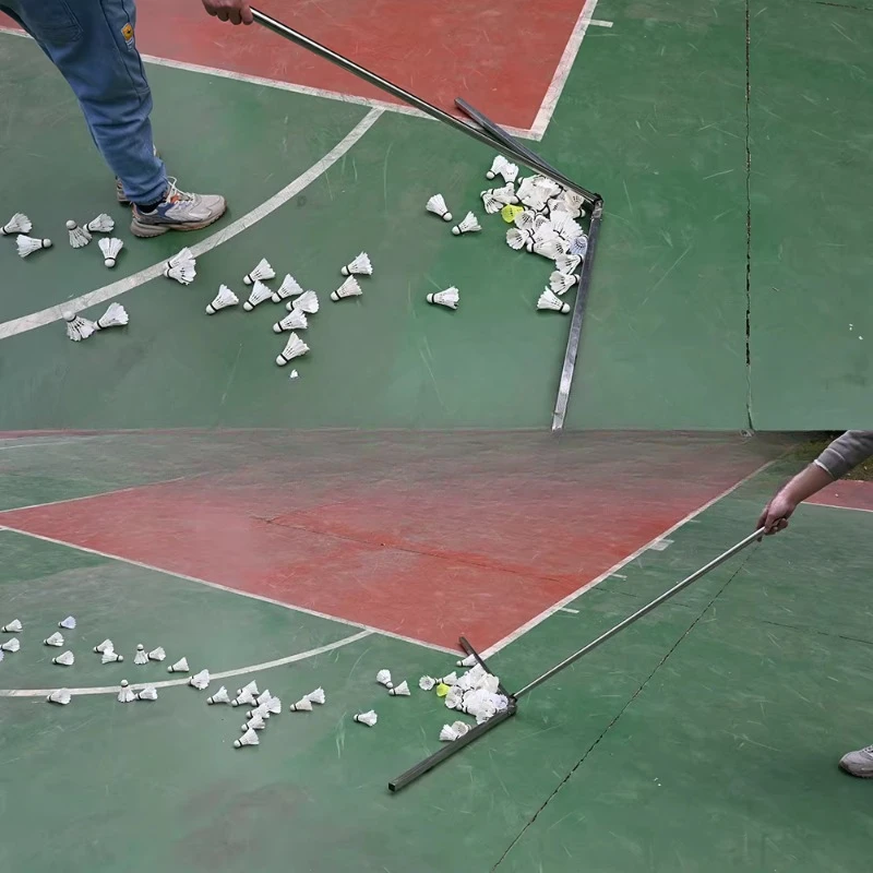 Detachable Badminton Sweeper Stainless Steel Badminton Ball Collector Lightweight Shuttlecock Picker Portable Sports Accessory