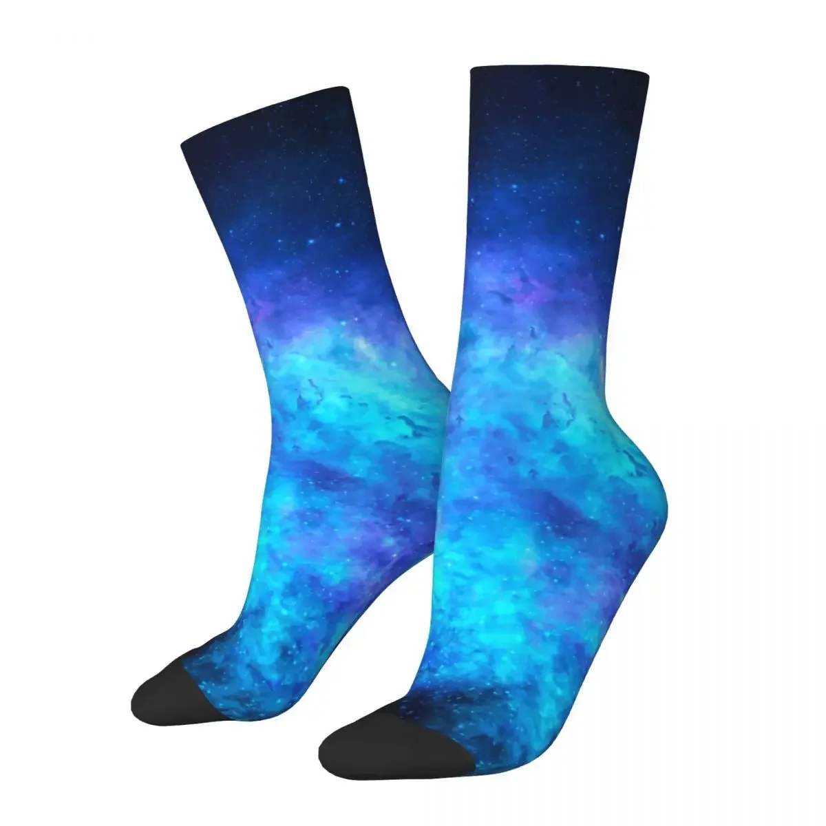 Blue Galaxy Print Socks Spring Space s Stockings Gothic Unisex Soft  Design Cycling Anti Bacterial 