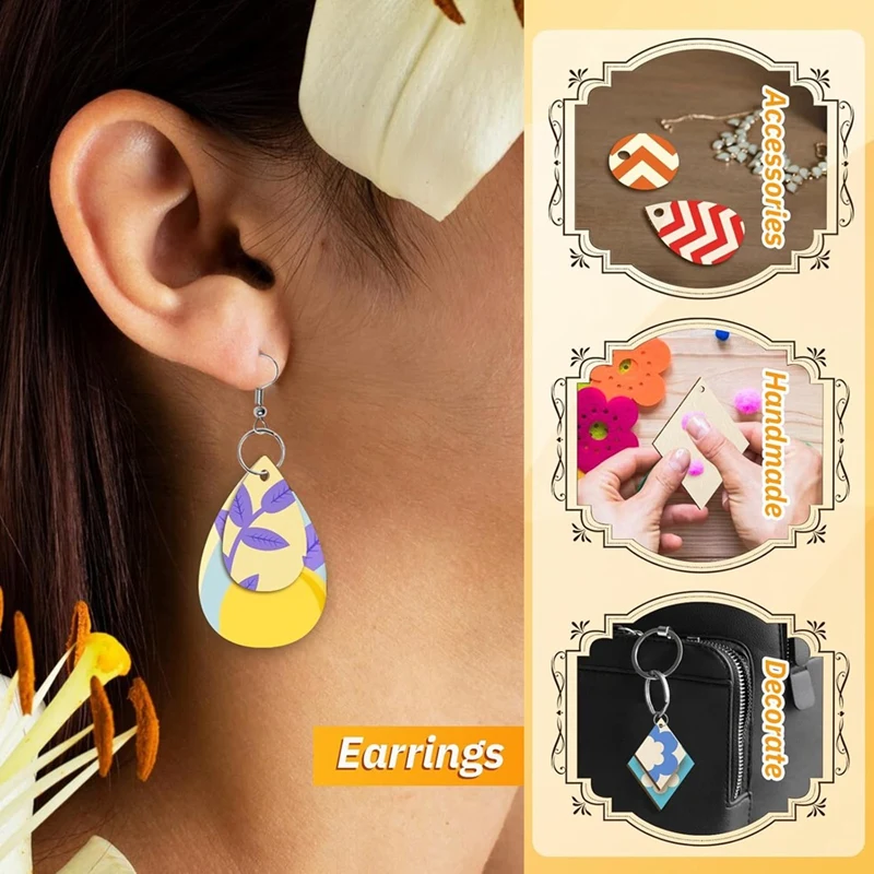 ไม้ต่างหูหยดน้ํา/ไม้ต่างหูช่องว่าง 100 ชิ้นตะขอต่างหูและ 100 ชิ้นแหวนกระโดด