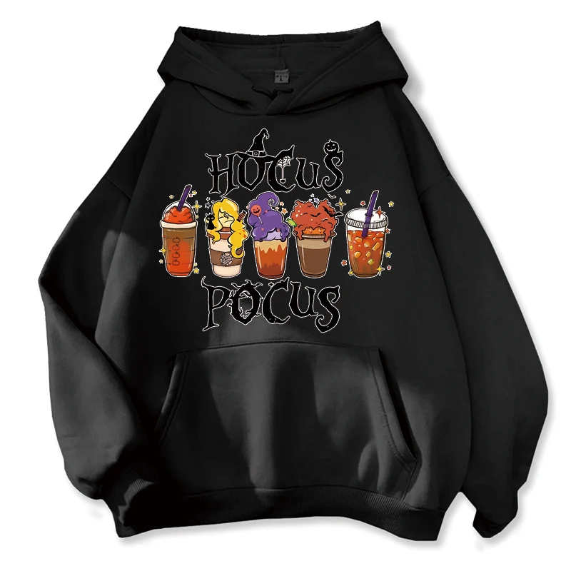 hight quality Hoodie Pumpkin Spice junkie hocus pocus Eat Drink Pullover Unisex Autumn Casual Halloween Sweatshirt Graphic Top