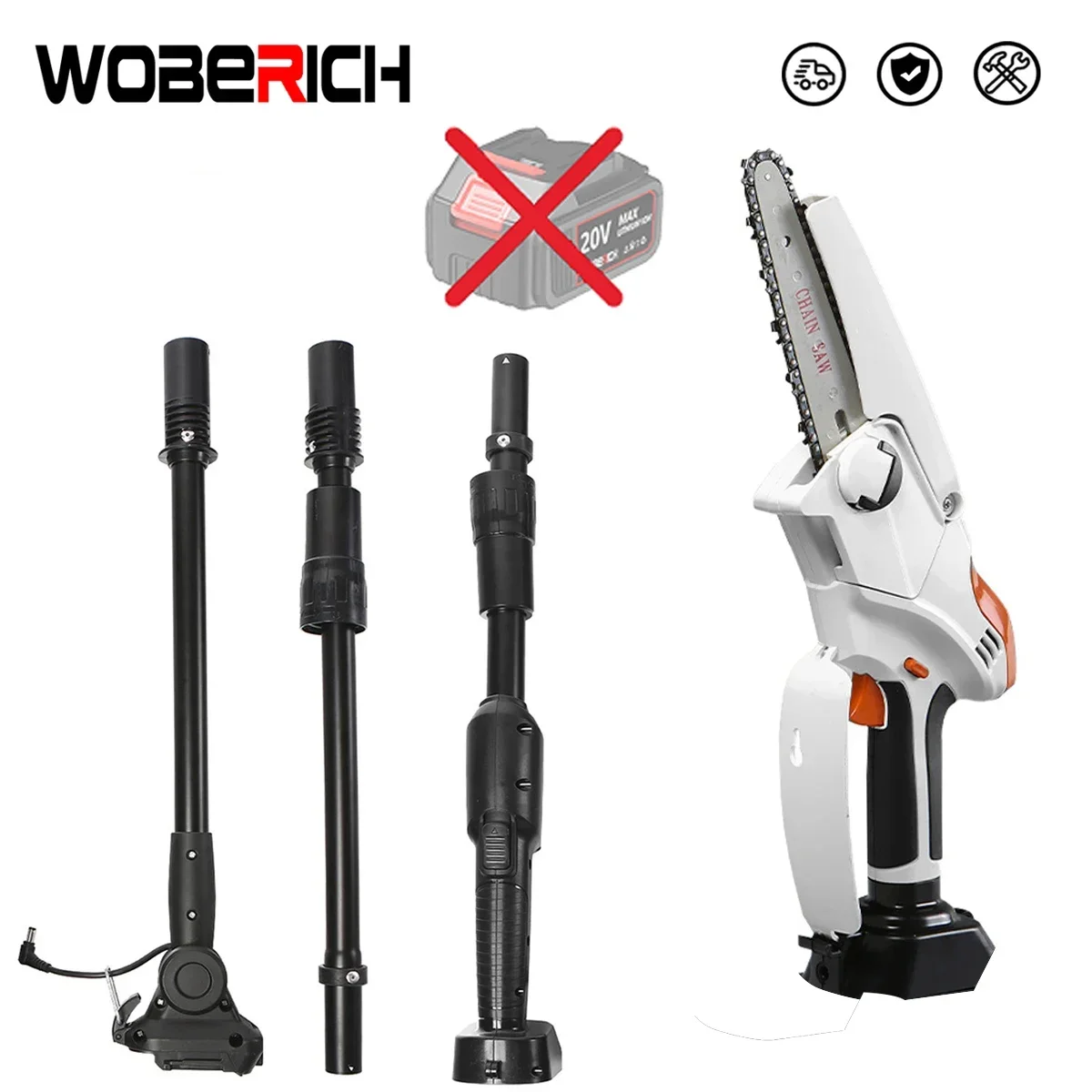 

Telescoping Electric Pole Electric Chainsaw Cordless Garden Tree Pruning Tool High Branch Saw（No battery） for Makita 18V Battery