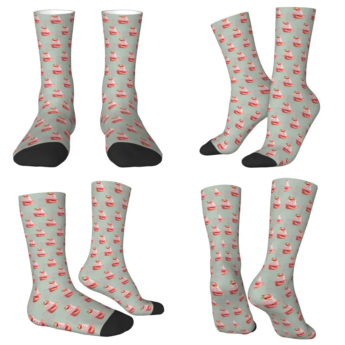 All Seasons Crew Stockings Cupcakes Dessert Socks Casual Long Socks for Men Women Valentine's Day Gifts
