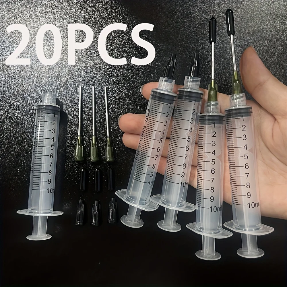20-teiliges Dosiernadelrohr-Set – Mehrzweckspritze, langlebiges Material, mit Nadelrohr, Nadel, Silikon