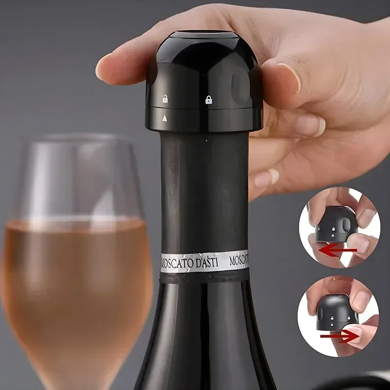 1/2Pc Rotatable Red Wine Stopper Reusable Champagne Stopper Rotary Lock Sealed Bottle Cap Household Sealing Preservation Stopper