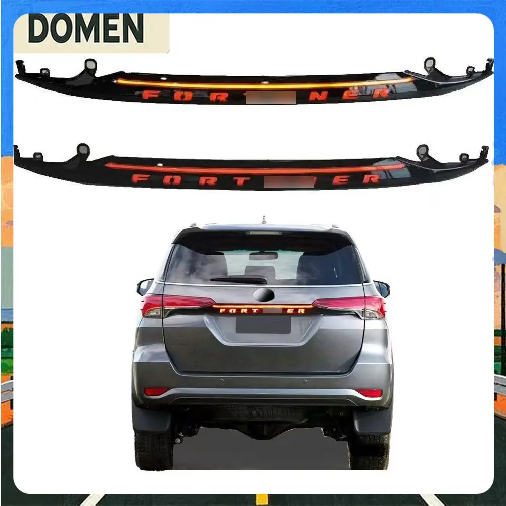 DOMEN Para Toyota Fortuner 2016-2021 Crossover con letras que se extienden a través de las luces traseras, luces de freno LED tipo Runner