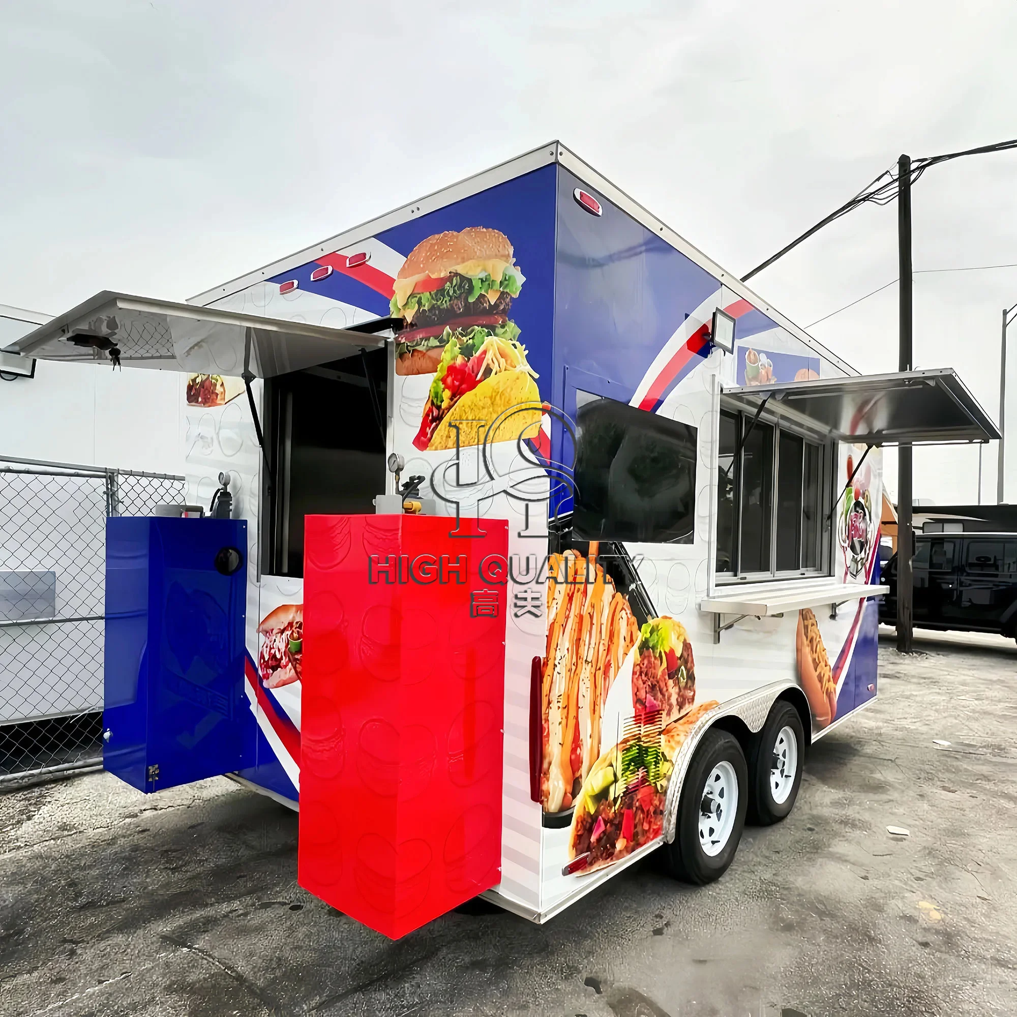 Food Trailer Professional Gyro and Shawarma With Vertical Broilers Ready to Operate