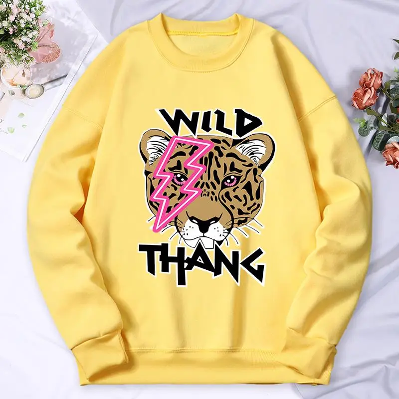 Sudadera con estampado de leopardo salvaje para mujer, Sudadera con capucha de lana cálida a la moda, sudaderas con capucha informales holgadas y cómodas, ropa femenina de Otoño Invierno