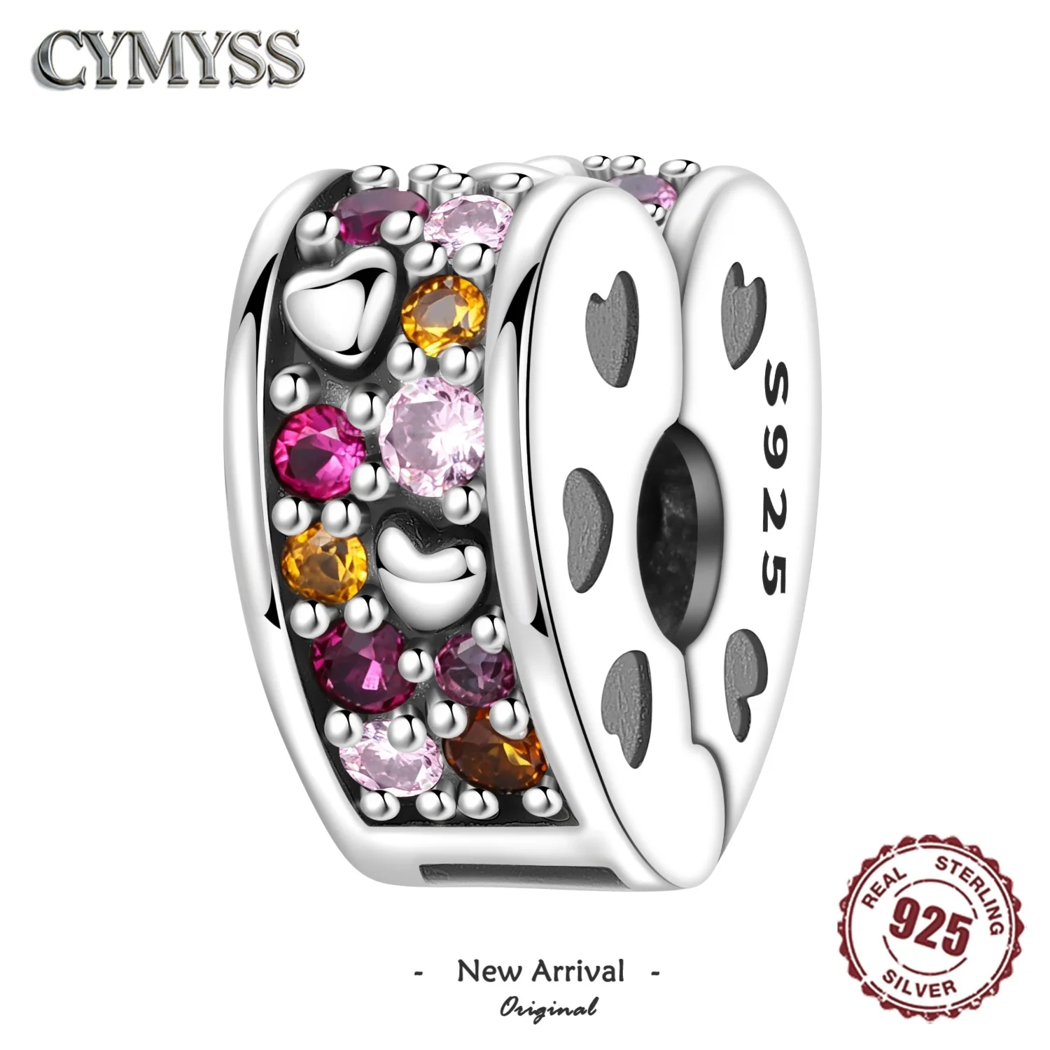 925 Sterling Silber Perle Familien-Freundschaft Unendliche Liebe Herz-Perlen-Charm für Armband DIY Schmuckherstellung Geschenk für Frauen