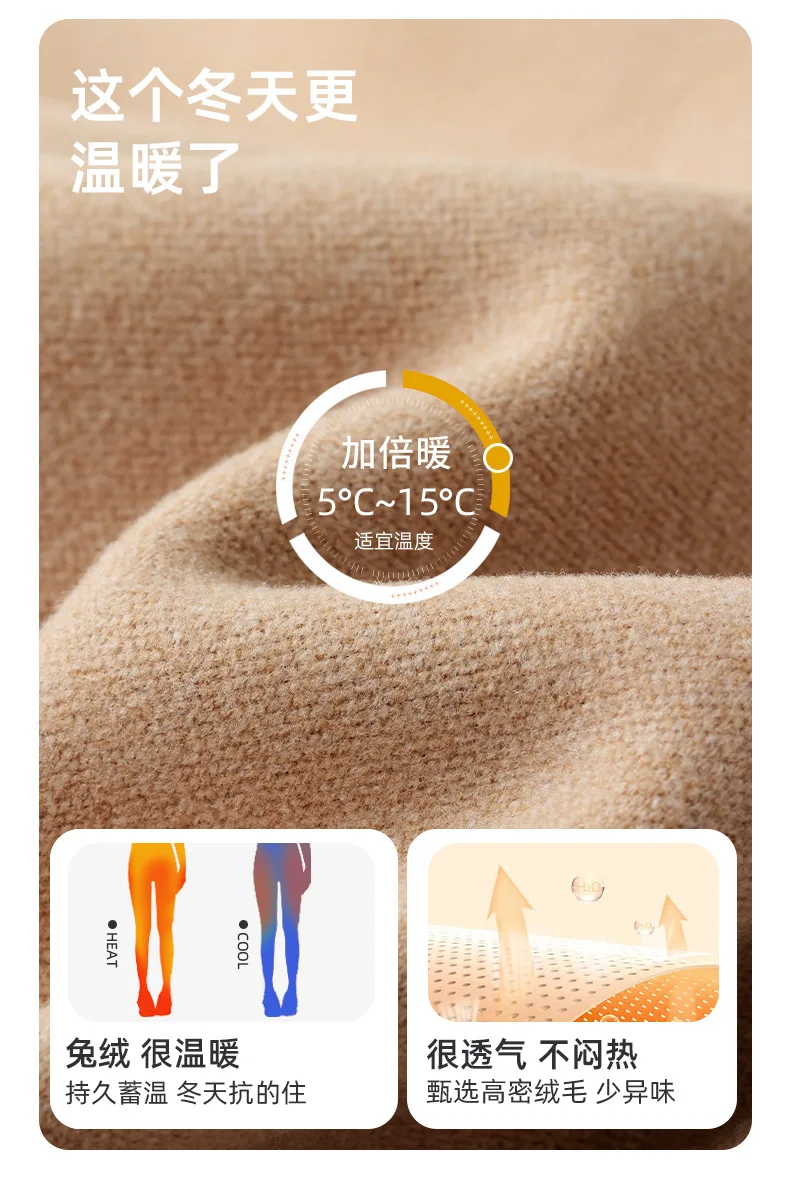 Damen-Leggings, gefüttert, Samt, Oberbekleidung, Herbst- und Winterhose, 2022, neue verdickte Lamm-warme Baumwolle, eng, Fitness, Yoga, 40–80 kg – Detail 2