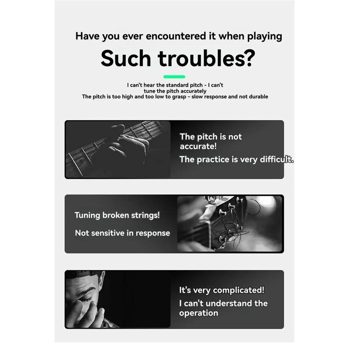 

Портативный гитарный тюнер с вращающимся зажимом, цветной экран, перезаряжаемый универсальный аксессуар для струнных инструментов [AA74-AAA]