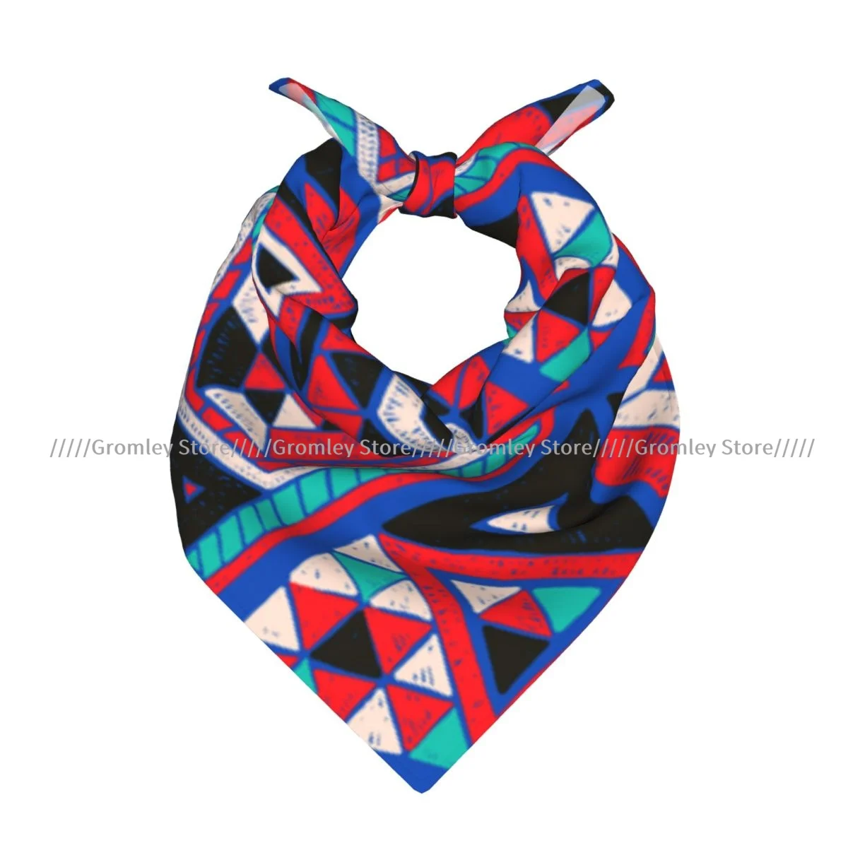 

Indian Geometric Triangle Tribal Ethnic Texture Square Scarf Soft Breathable Daily Kerchief