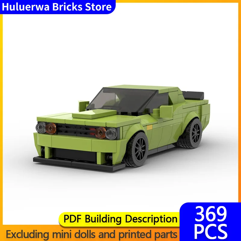 

Модель городской автомобиль MOC, строительные кирпичи R/T Scat Pack, американский мускулистый автомобиль, модульная технология, детские праздничные подарки, сборный игрушечный костюм