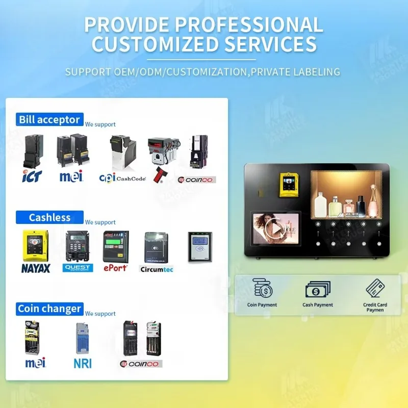 Wall Hanging Perfume Vending Machine Multi Fragrance Self Service Perfume Spraying Vending Equipment Customized