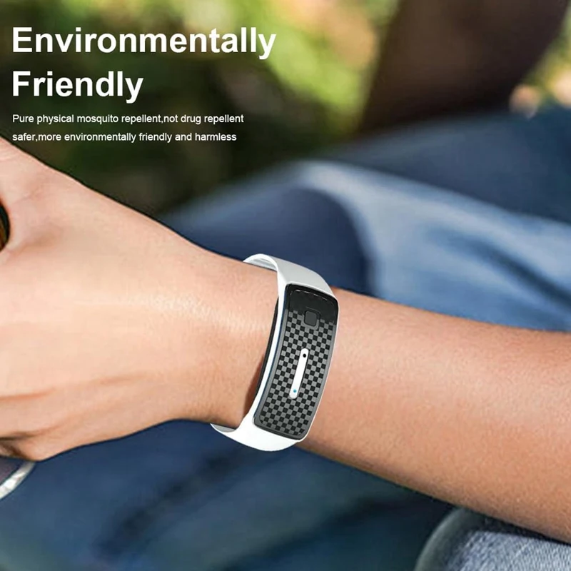 Ultrasonic Anti-Mosquito Bite Wristband For Children And Adults Waterproof And Rechargeable Easy Install Easy To Use