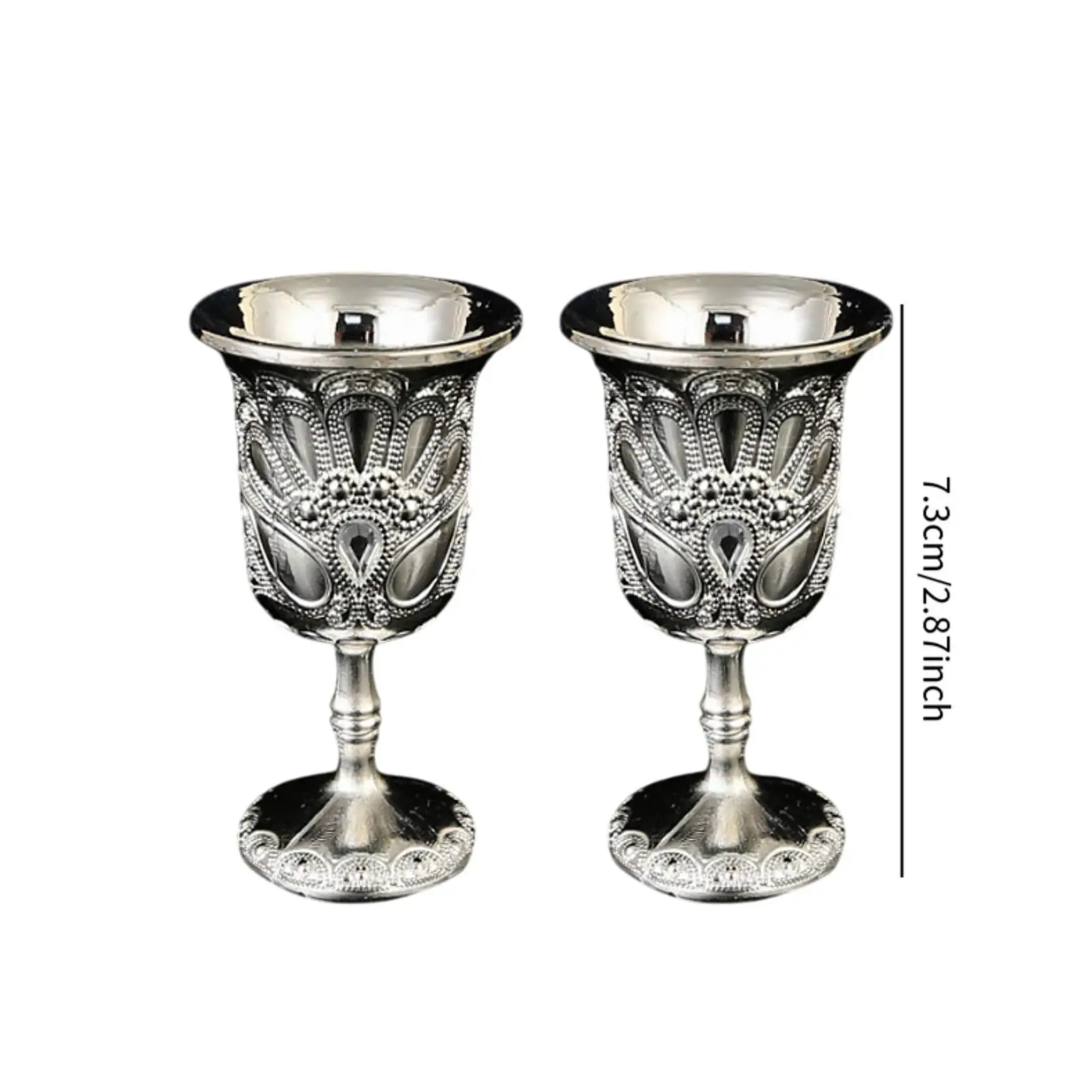 Mini Goblet Liquor Small Drinking Embossed for Church Anniversary Decor