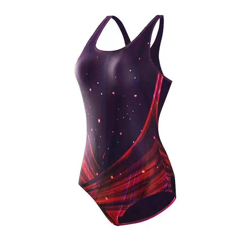 Women One Piece WaterProof Sexy Surfing Beach SwimWear Sun Protection Athletic Quick-Drying Bathing Fitness Sports SwimSuit