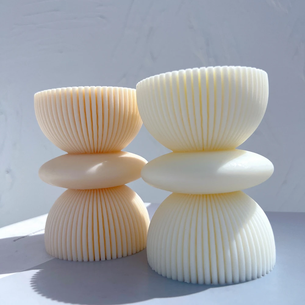 Twist Ribbed Twirl Pillar Candle Mold Aesthetic Swirl Silicone Mould Geometric Striped Soy Wax Mold