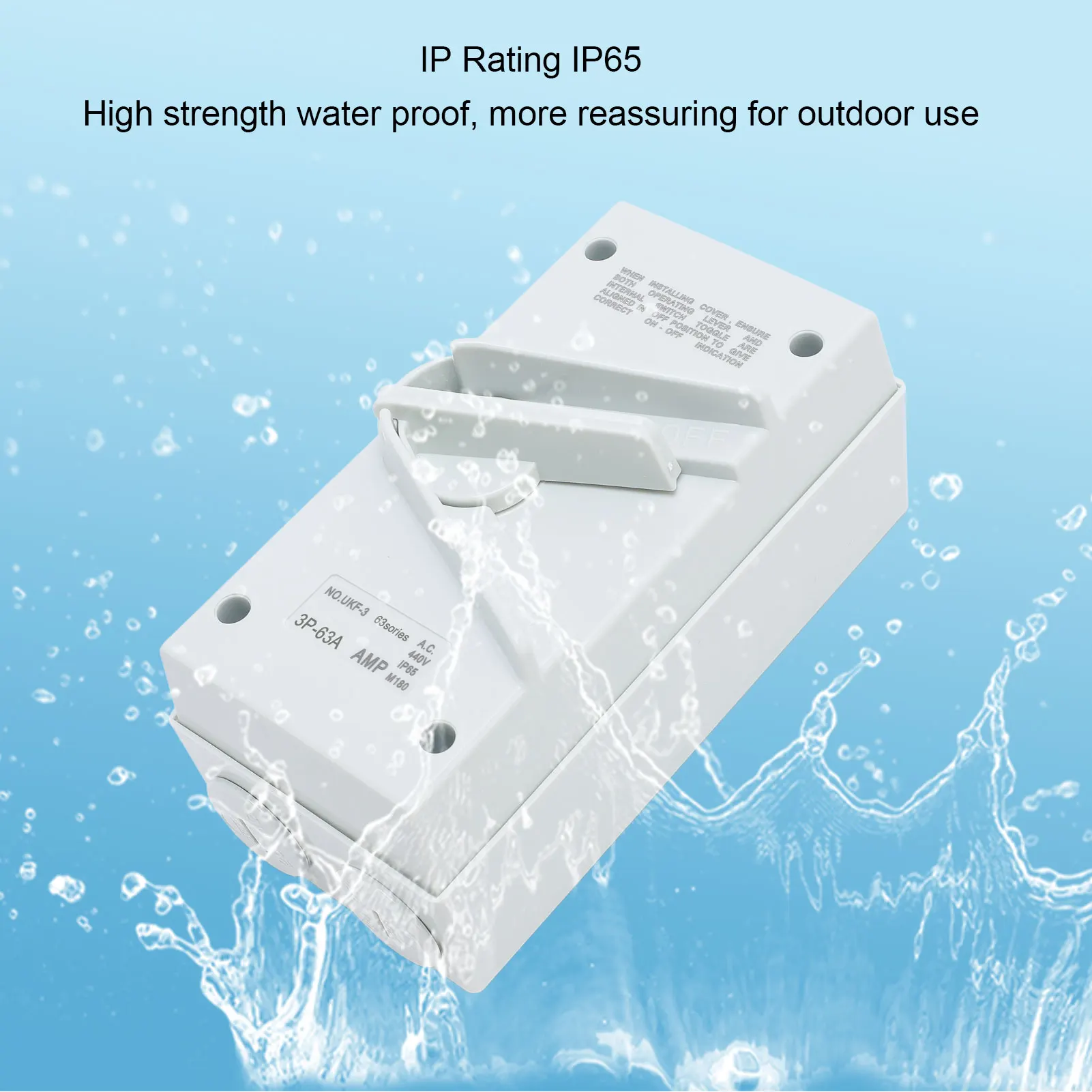 63A 440V AC Разъединитель Закрытый двигатель Разъединитель AC440V 63A 3-полюсный IP65 Водонепроницаемый закрытый автоматический выключатель двигателя