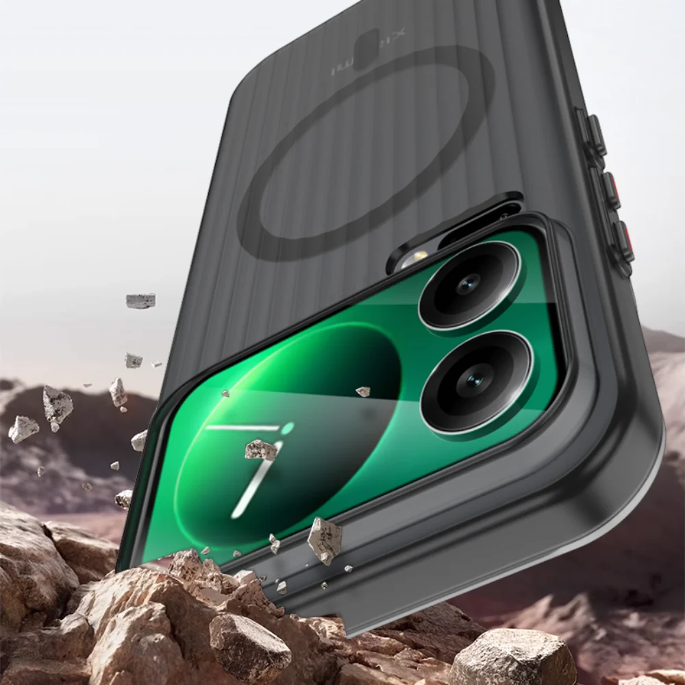 حافظة شفافة مغناطيسية صلبة مموجة لهاتف Xiaomi 17 Pro Max 17 Pro شحن لاسلكي Magsafe غطاء خلفي بلوري لهاتف Xiaomi 17
