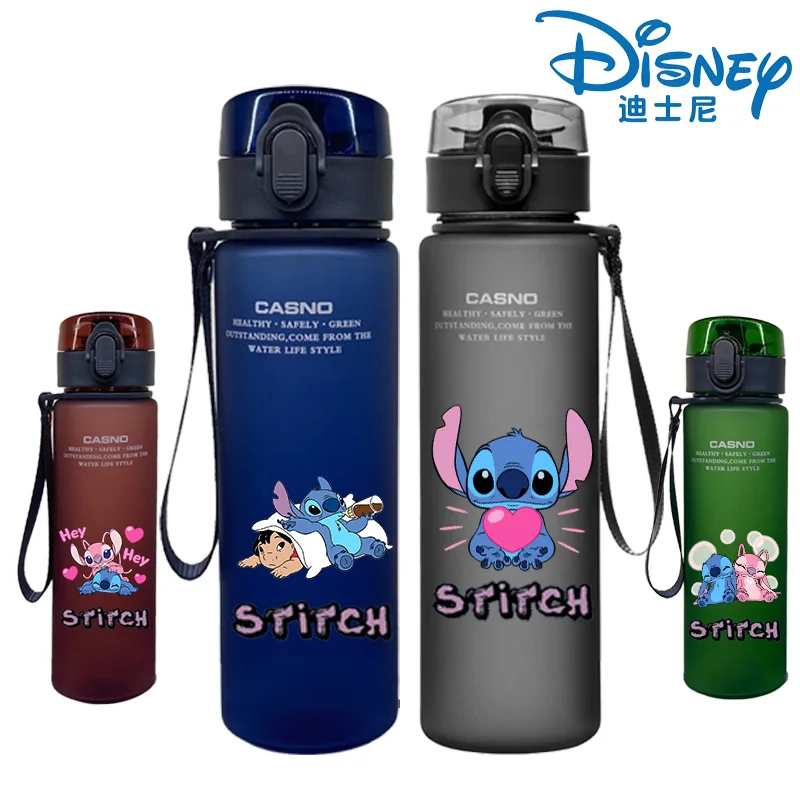 

Miniso Disney Stitch Kids Water Bottle with Straw Lid, Cute Plastic Tumbler for Children Students, Leakproof Drinking Cup