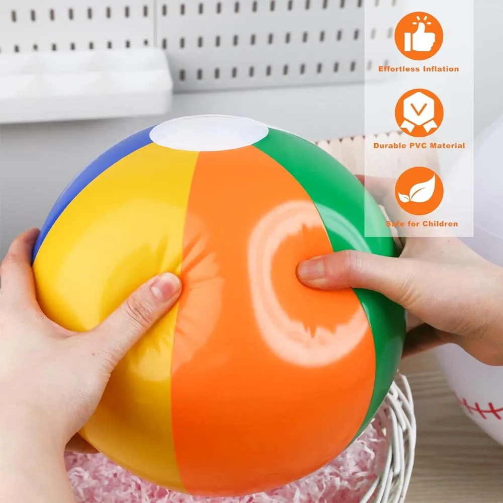 12 قطعة/6 قطعة أربعة ألوان كرة شاطئ كرة شاطئ قابلة للنفخ لحمام السباحة الرياضات المائية HO كرة شاطئ 20 كرة شاطئ قابلة للنفخ-Sum