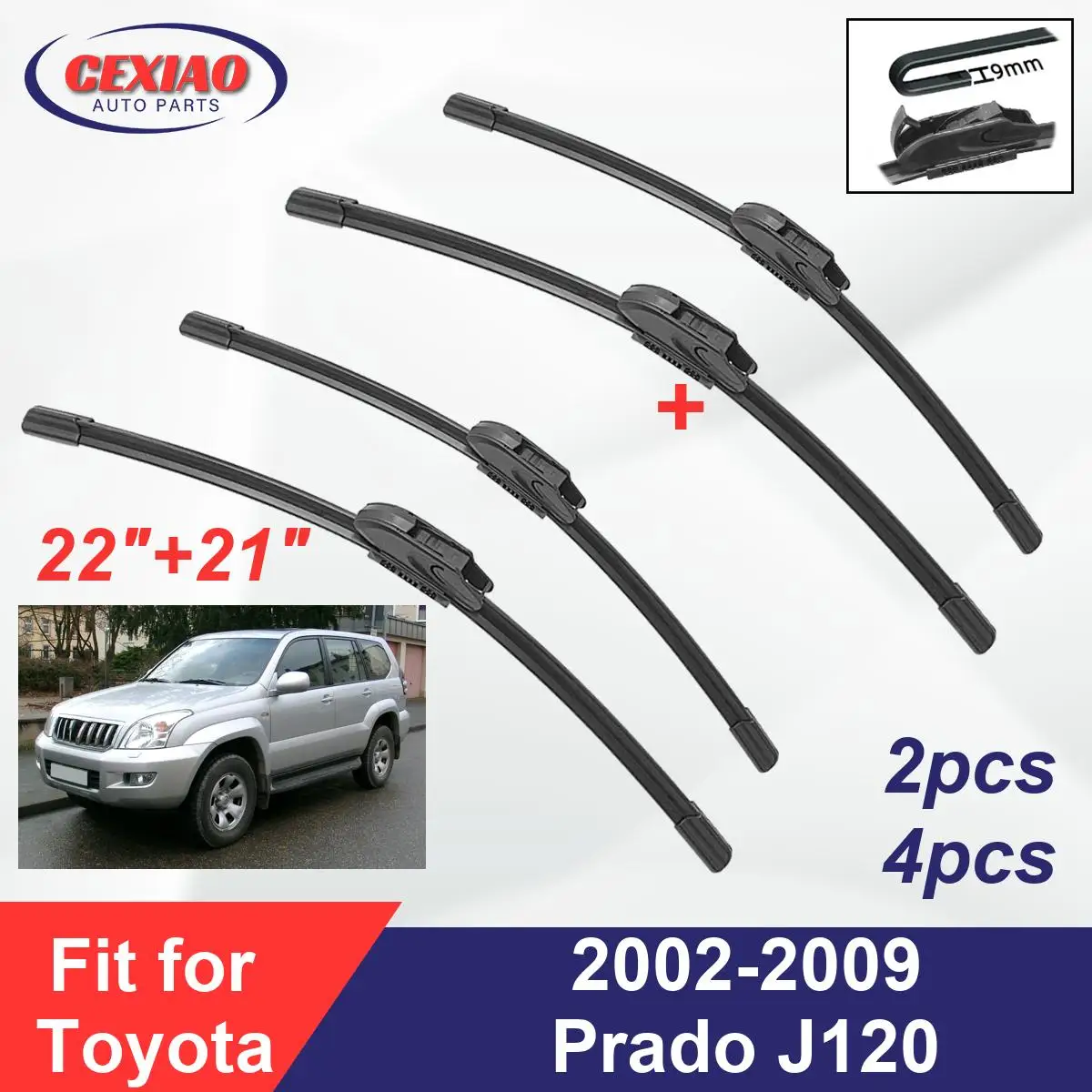 

Щетки стеклоочистителя передние бескаркасные для Toyota Prado J120 2002-2009