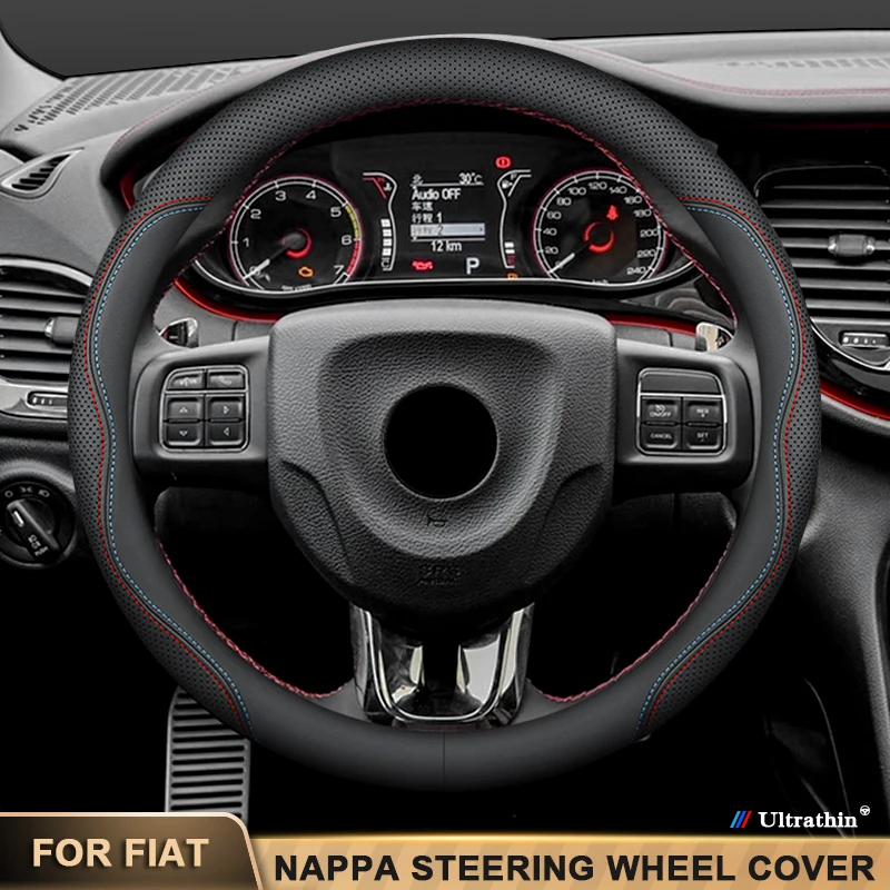 

Car Leather Steering Wheel Cover For Fiat 500 500e 500X 500L 600 Panda Argo Tipo Cronos Pulse Mobi Fastback Palio Tempra Viaggio