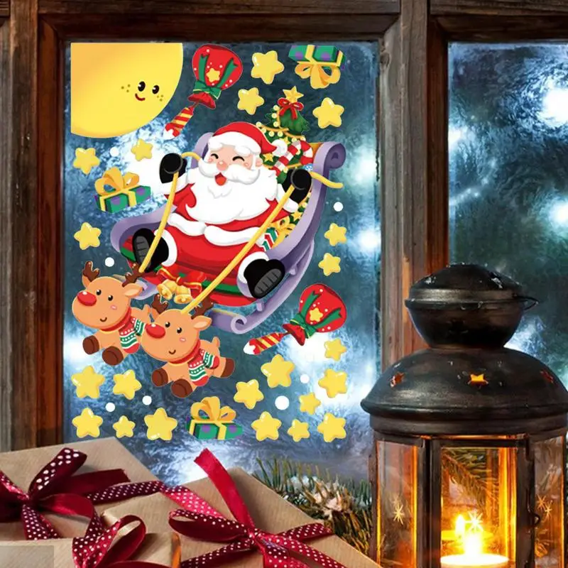 Winter Window Clings PVC 3D Window Decals Stickers Ornaments For Winter Frozen New Year Party Supplies Christmas Decorations |