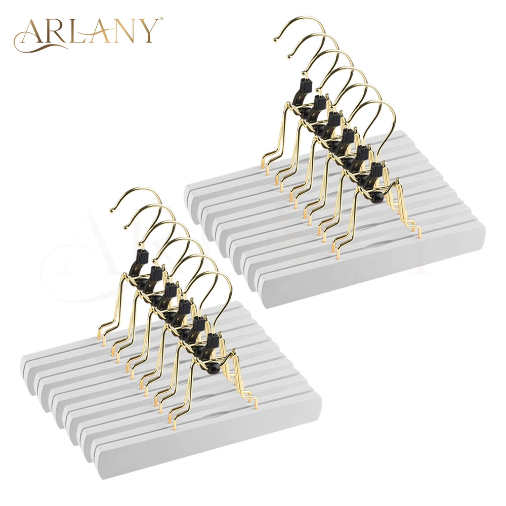

ARLANY 40 Pack Wooden Hair Extension Hangers Clamp Hangers Jeans Slacks Hangers for Clothes Hair Extension Hangers for Skirts