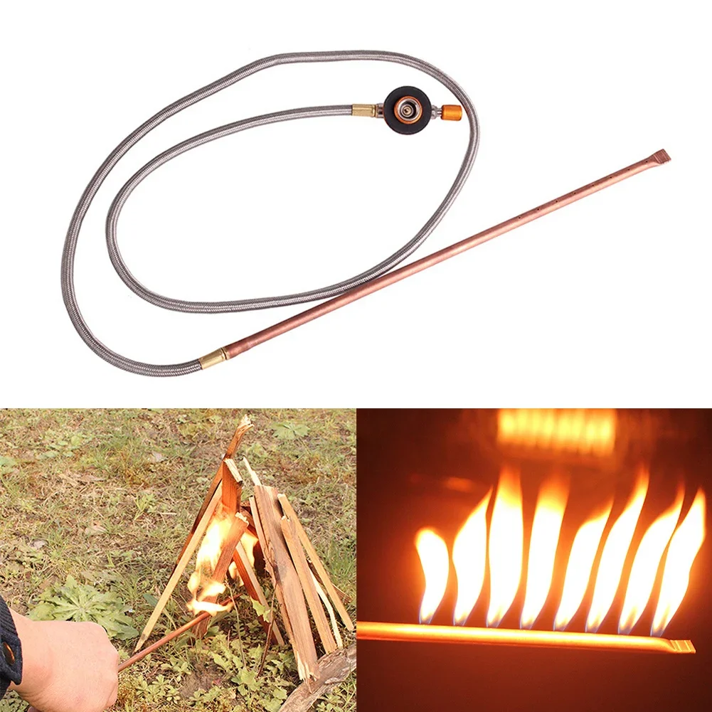 Gas Appliance Fires Starter 1.3M Outdoor Camping Hiking Portable Stainless Steel Air Duct Flexible Hose For Cooking Picnic BBQ