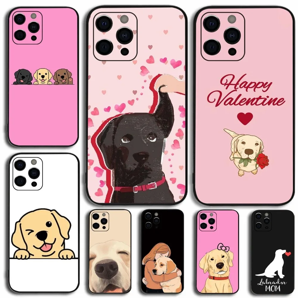 Labrador Dog Phone Case For Apple iPhone 15,14,13,12,11,Pro,X,XS,Max,XR,Plus,Mini Soft Black Cover