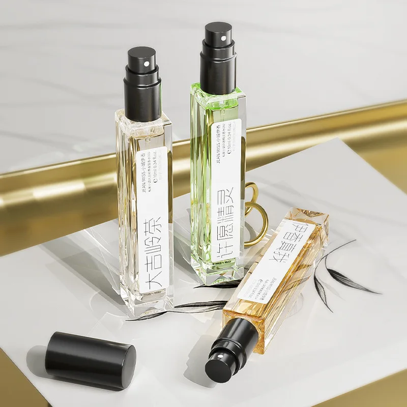 Sprayes de Perfume de 10ml, muestra de prueba para hombres y mujeres, Perfume de café negro, Campana de viento azul, fragancia portátil de larga duración para viajes y citas