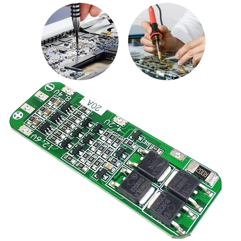 Simplified Design 59x20x4mm 18650 Charger PCB BMS Protection Board 3S 20A Li-ion High Voltage Output DIY Kits