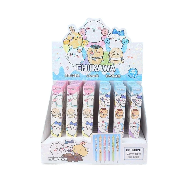 6pcs Chiikawa Anime Peripheral Blind Box Press Pen Cartoon Cute Usagi Brushing Questions Student Neutral Pen Stationery