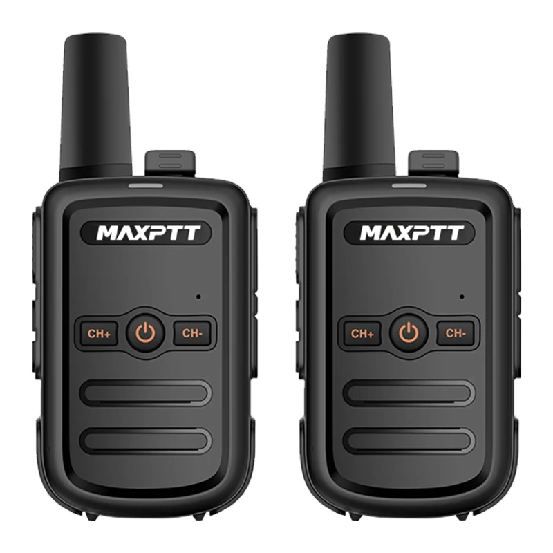 Maxptt Walkie-Talkie, Small and Portable, Suitable for Construction Sites, Property Management, and Hotels, Black Mx180, 2 Units