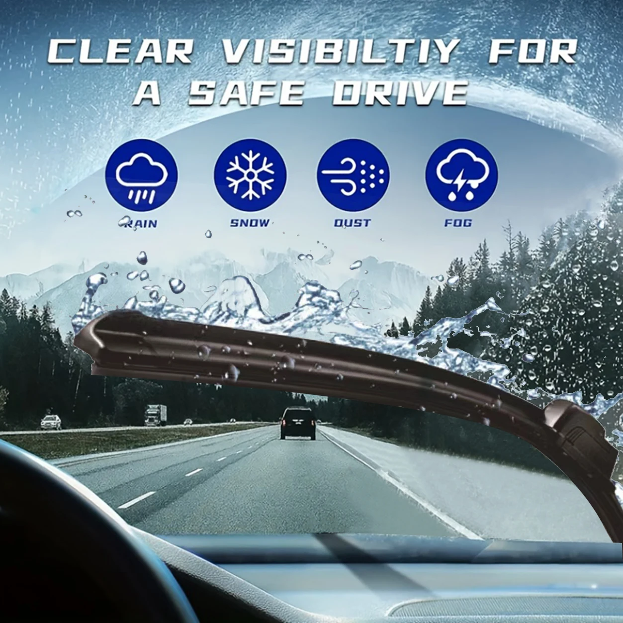 

Car Wiper Blades Universal U-type Soft Rubber Boneless Wiper Durable Reduce Noise Automotive Wiper 14"17" 18" 19" 20" 21" 22"