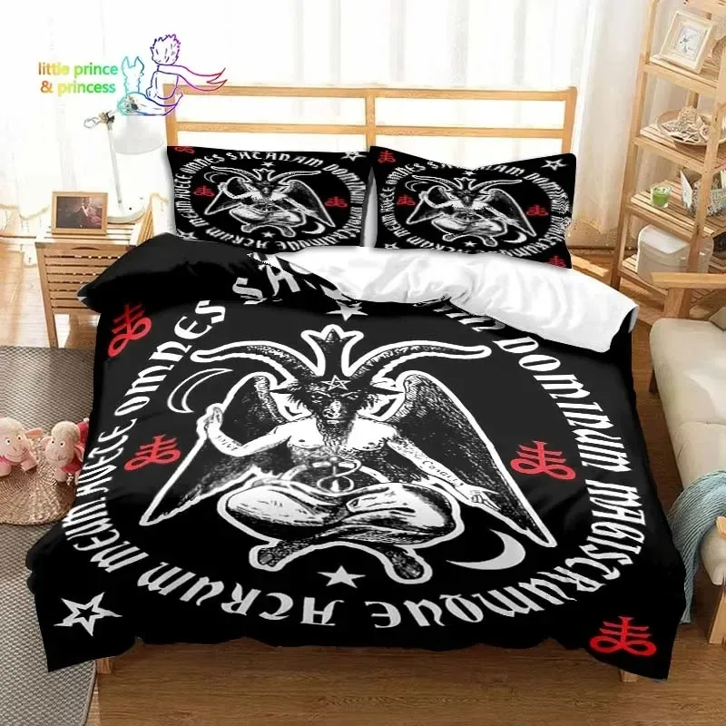 Evil Satanic Mantra Bedding Set Single Twin Full Queen King Size Bed Set Adult Kid Bedroom 3D Print