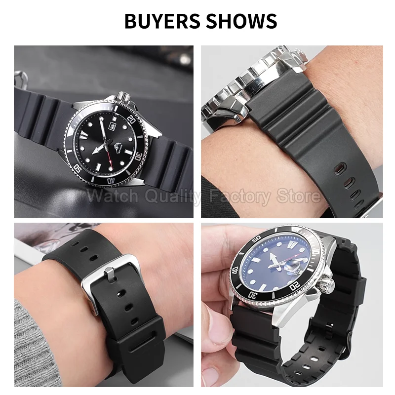 Cinturino in resina traspirante resistente all'usura leggero e resistente alla corrosione per Swordfish Submariner Ocean Heart MDV-106 MTP-VD01