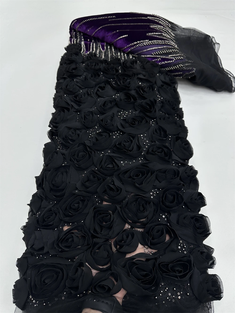 Luxury French Mesh Beaded Lace Fabric High Quality African Sequins Groom Lace Fabrics For Nigerian Wedding Dress 2026