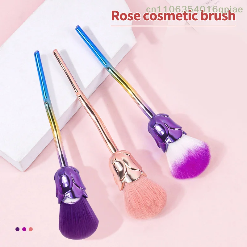 Pincel de pó para unhas em formato de rosa para manicure, pincel para arte de unhas, acessórios para unhas, ferramentas populares, pincéis redondos pe