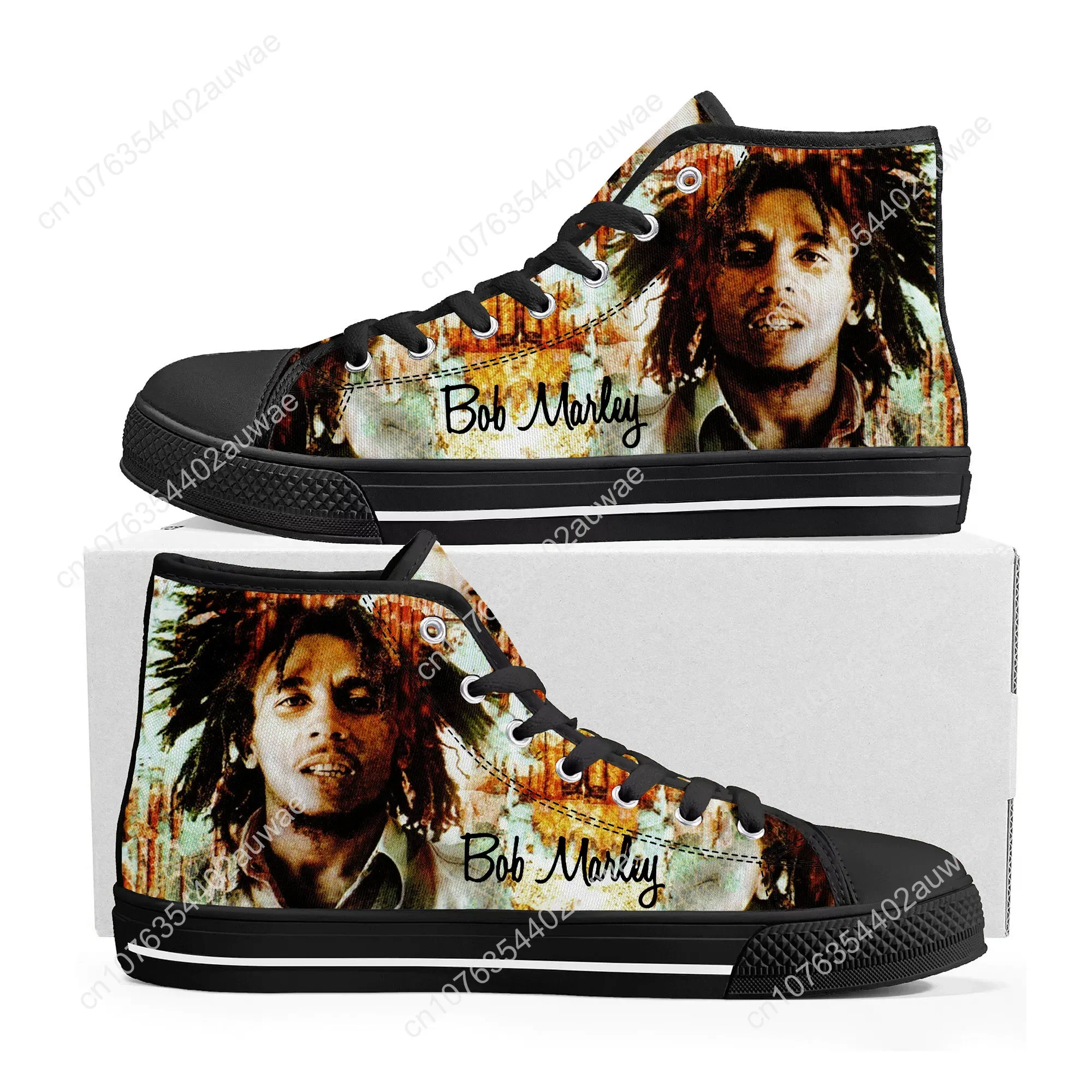 Legend Bob Marley Reggae Rasta High Top High Quality Sneakers Men Women Teenager Canvas Sneaker Casual Couple Shoes Custom Shoes